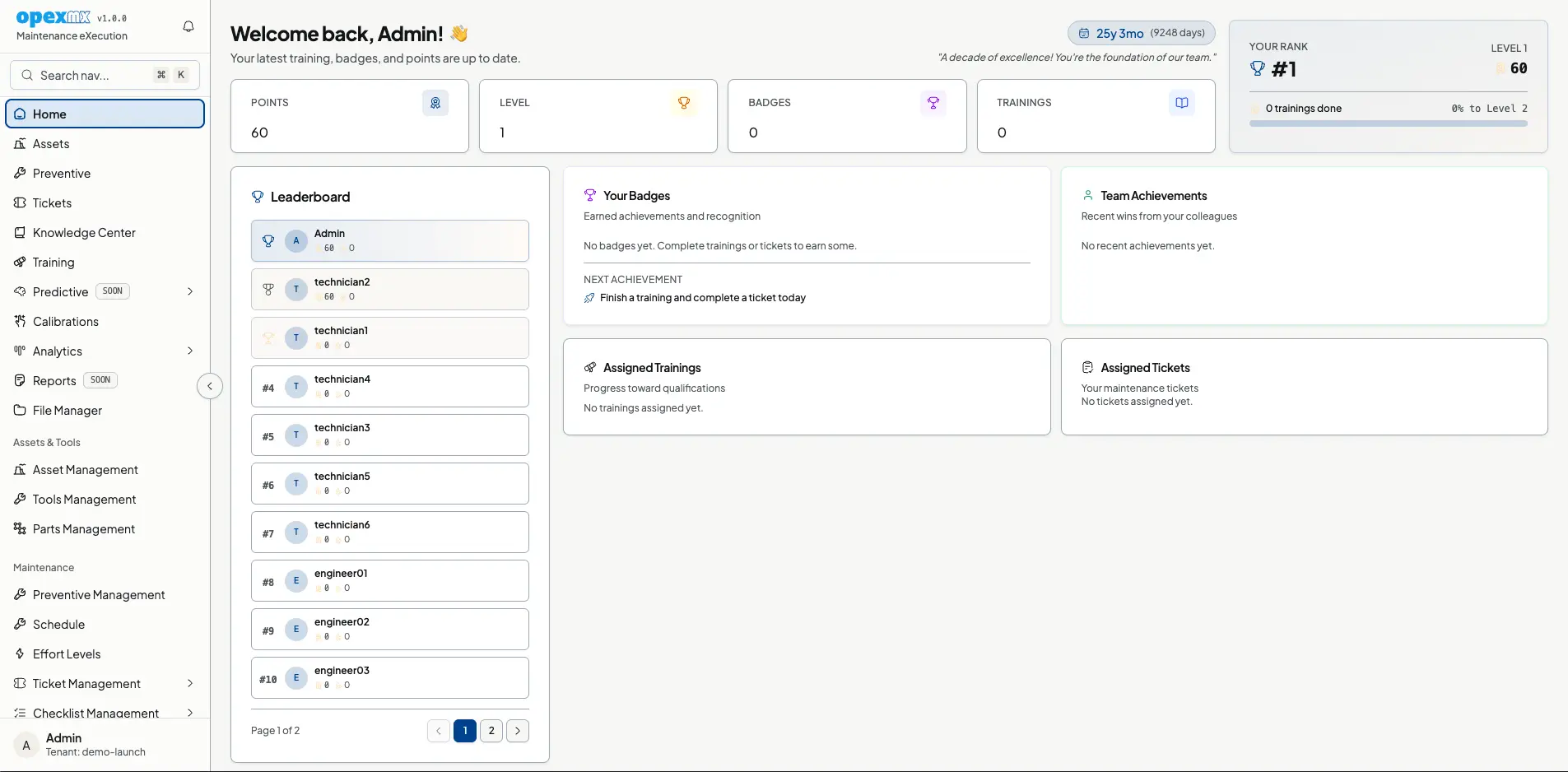 OpexMX Dashboard